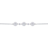 Asfour Crystal Box Chain Bracelet With Decorative Round Design In 925 Sterling Silver-BD0290